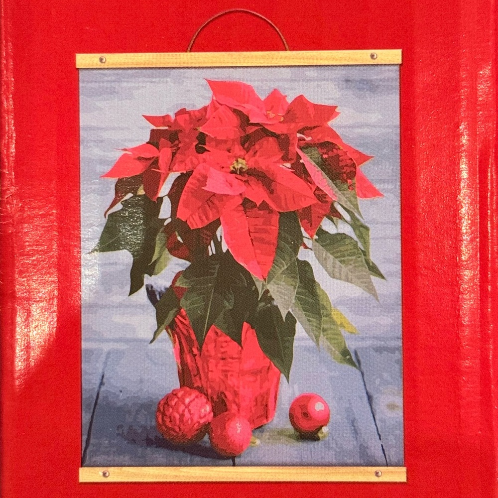 Artist's Loft Paint by Numbers Kit Poinsettia Red Christmas Flower 16” x 20”